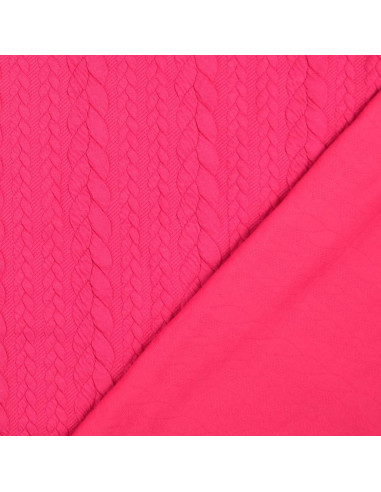 Tessuto felpato intrecciato - Fucsia