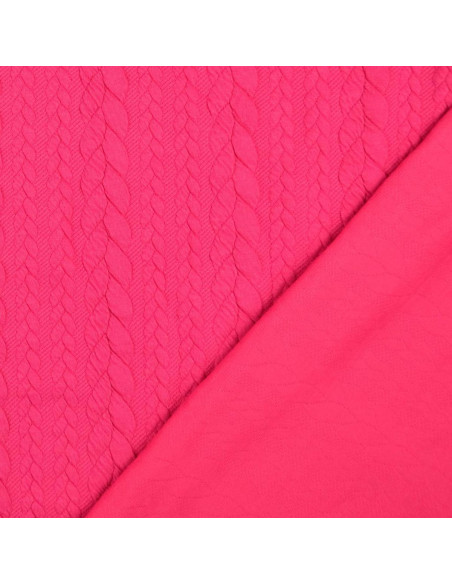 Tessuto felpato intrecciato - Fucsia