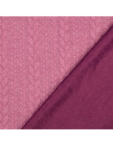 Tessuto felpato intrecciato - Rosa antico scuro