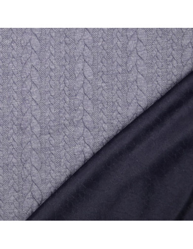 Tessuto felpato intrecciato - Grigio tempesta