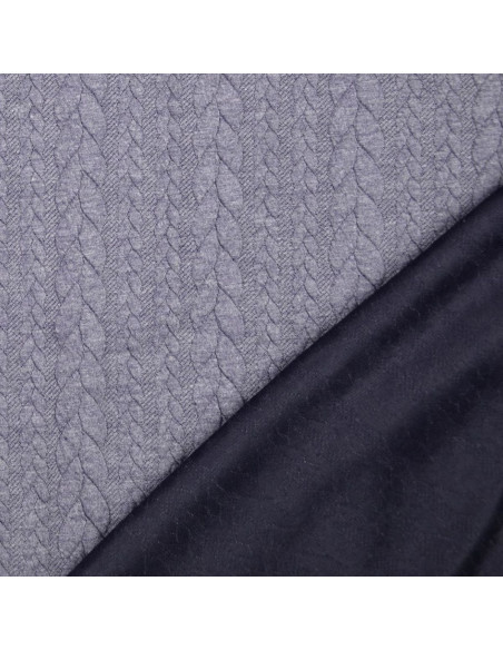 Tessuto felpato intrecciato - Grigio tempesta