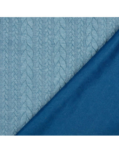 Tessuto felpato intrecciato - Blu petrolio