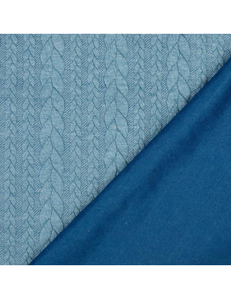 Tessuto felpato intrecciato - Blu petrolio