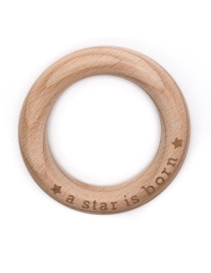 Anello in legno da dentizione 70 mm - È nata una stella