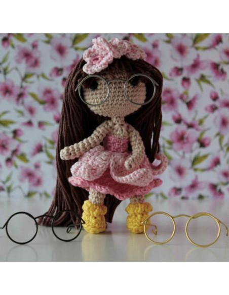 Set di 5 paia di occhiali per amigurumi 35 mm - Oro