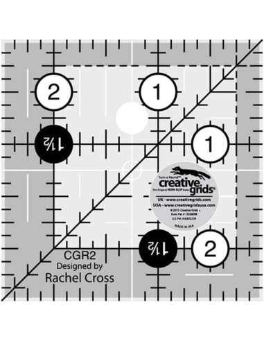 Righello quadrato per quilting 2.5" x 2.5" Creative Grids