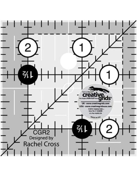 Righello quadrato per quilting 2.5" x 2.5" Creative Grids