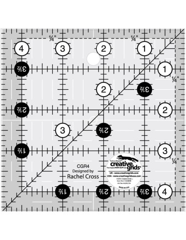 Righello quadrato per quilting 4.5" x 4.5" Creative Grids
