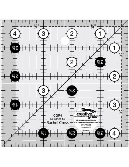 Righello quadrato per quilting 4.5" x 4.5" Creative Grids