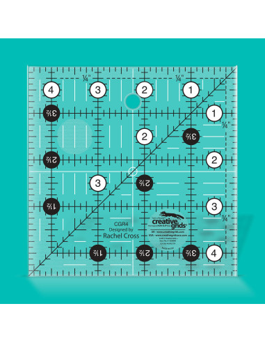 Righello quadrato per quilting 4.5" x 4.5" Creative Grids