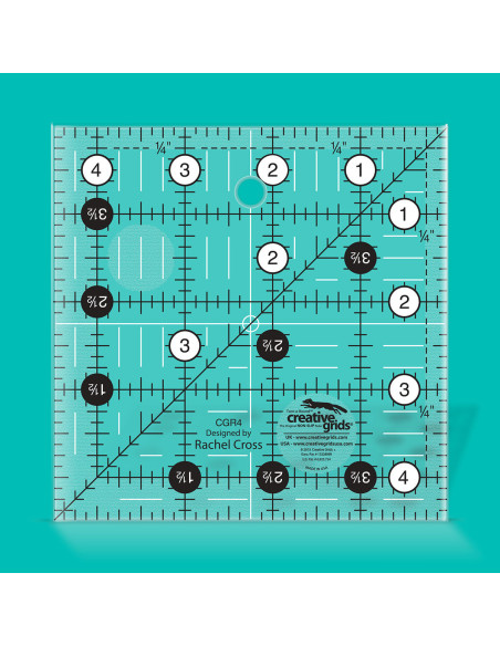 Righello quadrato per quilting 4.5" x 4.5" Creative Grids