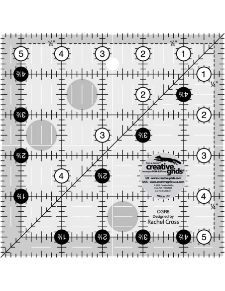 Righello quadrato per quilting 5.5" x 5.5" Creative Grids