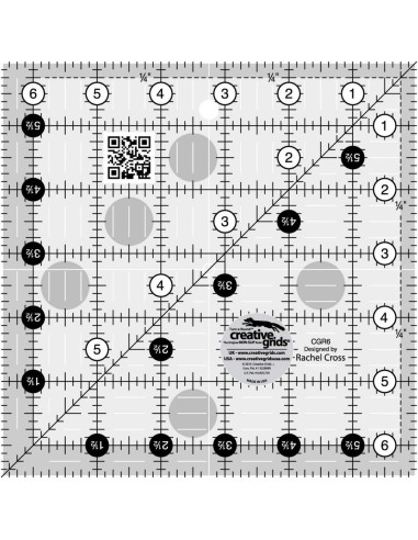 Righello quadrato per quilting 6.5" x 6.5" Creative Grids