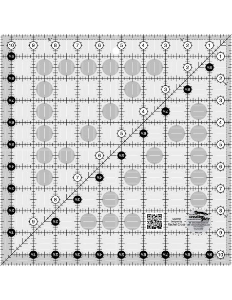 Righello quadrato per quilting 10.5" x 10.5" Creative Grids