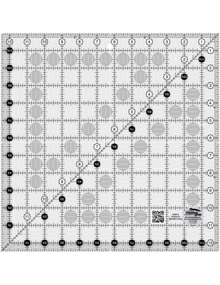 Righello quadrato per quilting 12.5" x 12.5" Creative Grids