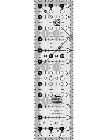 Righello rettangolare per quilting 3.5" x 12.5" Creative Grids