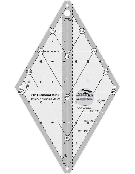 Righello per quilting Diamond Mini 60° Creative Grids