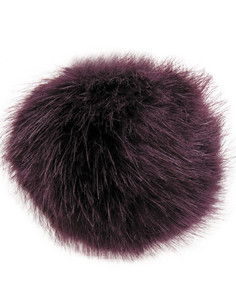 Pompon in finta pelliccia 10 cm - Melanzana