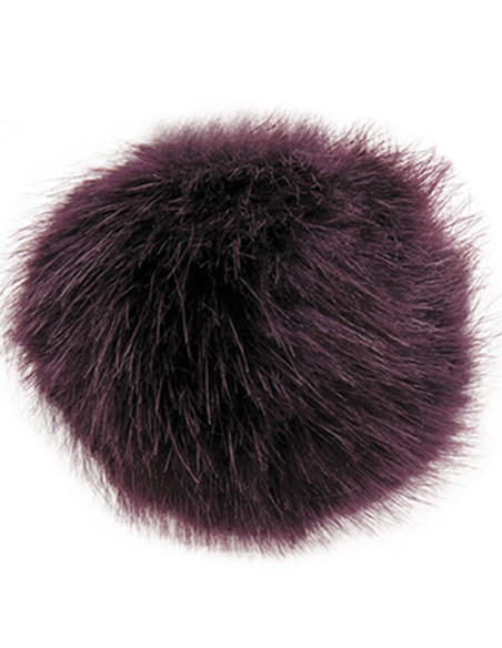 Pompon in finta pelliccia 10 cm - Melanzana
