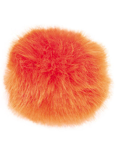 Pompon imitazione pelliccia 10 cm - Arancione