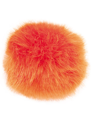 Pompon imitazione pelliccia 10 cm - Arancione