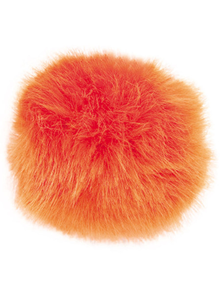 Pompon imitazione pelliccia 10 cm - Arancione