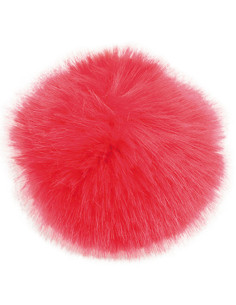 Pompon imitazione pelliccia 10 cm - Rosso