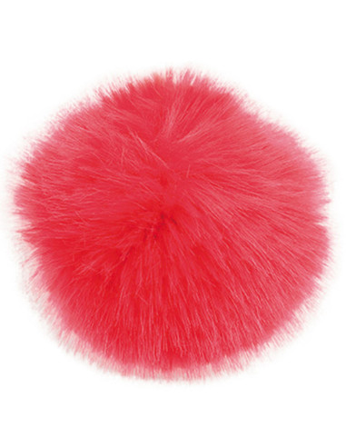 Pompon imitazione pelliccia 10 cm - Rosso