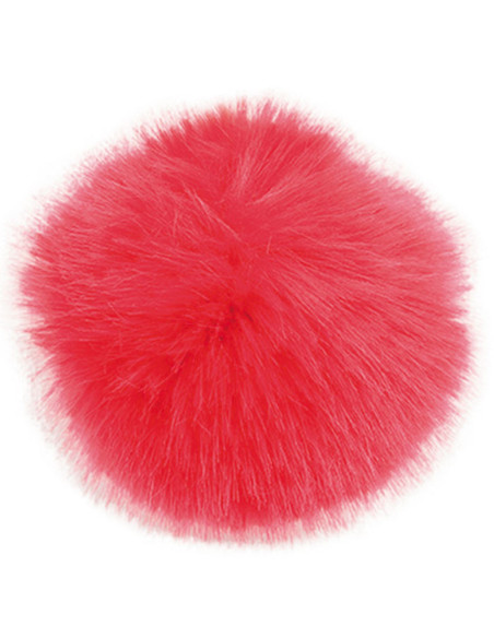 Pompon imitazione pelliccia 10 cm - Rosso