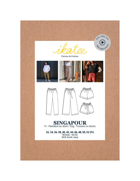 Modello di pantaloni e pantaloncini Singapore - Ikatee
