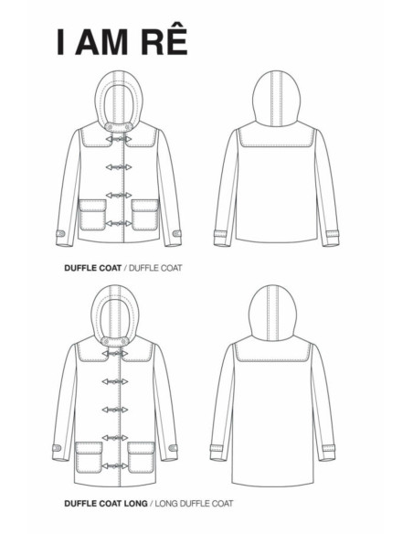 Modello di cappotto duffle coat Rê - I am patterns