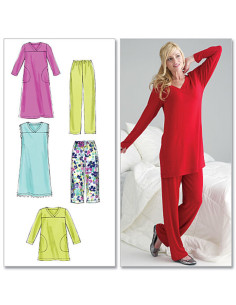 Modello di top, tunica, camicia da notte, pantaloni