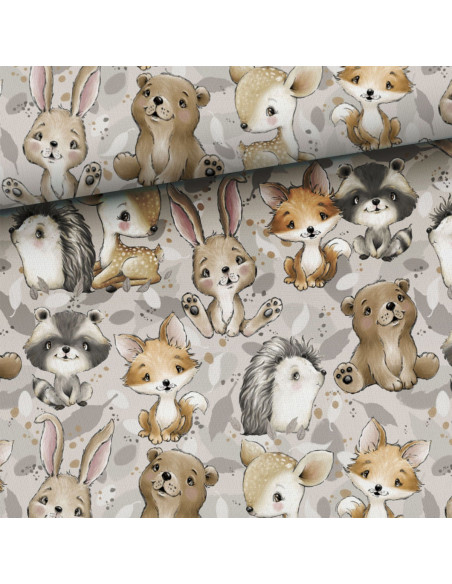 Tessuto cotone premium - Animali amici