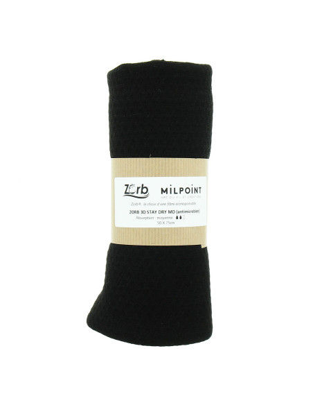 Taglio di tessuto assorbente medio Zorb 3D Stay Dry antimicrobico 50 x 75 cm - Nero