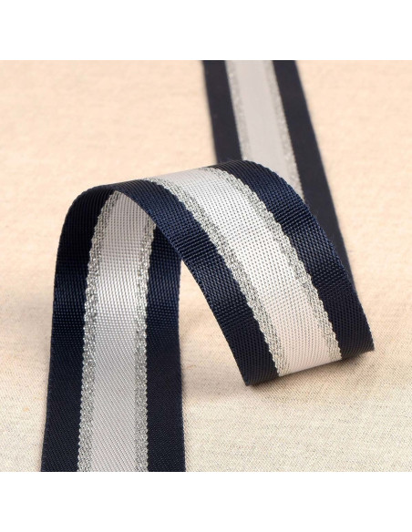 Tracolla in lurex - Blu marino e argento