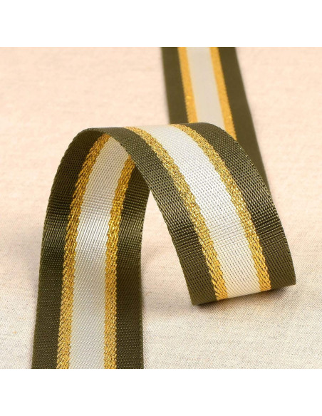 Tracolla in lurex - Kaki e oro