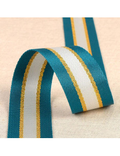 Tracolla in lurex - Blu petrolio e oro