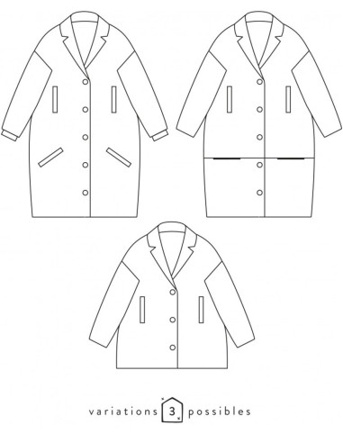 Cartamodello per cappotto o giacca oversize Flow - Atelier Scämmit