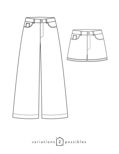 Modello di pantaloni larghi California - Atelier Scämmit