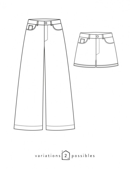 Modello di pantaloni larghi California - Atelier Scämmit