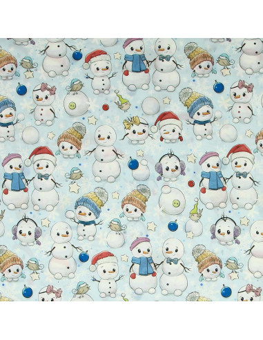 Tessuto cotone premium - Pupazzo di neve
