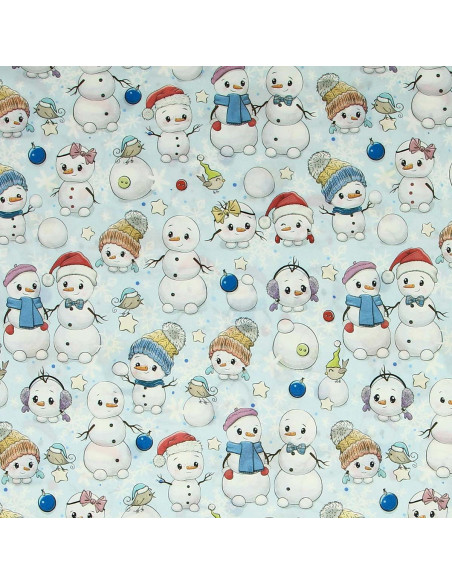 Tessuto cotone premium - Pupazzo di neve