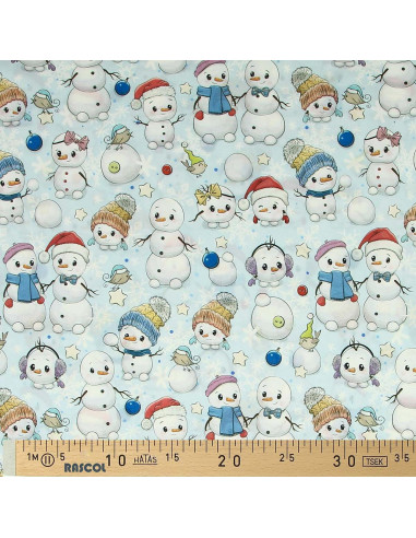 Tessuto cotone premium - Pupazzo di neve
