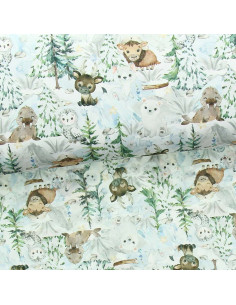 Tessuto cotone premium - Foresta innevata