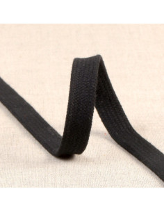 Cordone intrecciato piatto per felpa - Nero