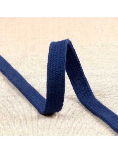 Cordone intrecciato piatto per felpa - Blu marino