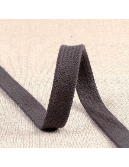 Cordone intrecciato piatto per felpa - Grigio scuro