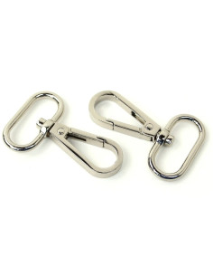 Set di 2 moschettoni in metallo - Argento 25 mm