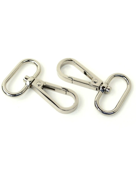 Set di 2 moschettoni in metallo - Argento 25 mm