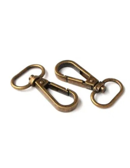 Set di 2 moschettoni in metallo - Antico 19 mm